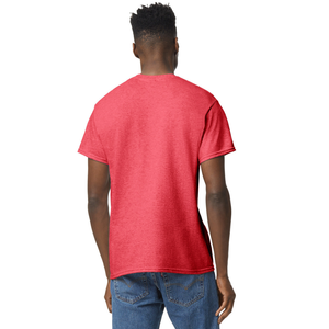Camiseta para Hombre en Rojo Escarlata Jaspeado, Algodón Premium, Cuello Redondo, Manga Corta, Personalizable con Logotipo para Venta al Por Mayor - Product Image 3