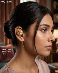 Pendientes de latón Jhumki tipo candelabro, hechos a mano, tradicionales, de esmalte, elegantes, para mujer, estilo indio, para el Día de San Valentín o Diwali - Product Image 3