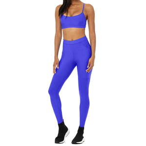 Women's Yoga Fitness Outfit Strapless High-Waisted Seamless Sports Bra Compression <b>Leggings</b> 2-Piece Activewear Set Breathable - Product Image 1