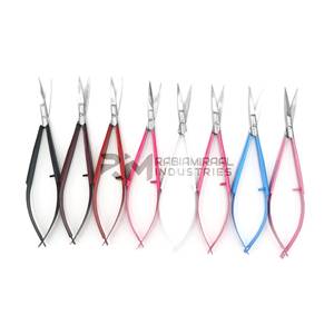 8 Tijeras de Acero Inoxidable con Recubrimiento en Polvo de 8 Colores Diferentes, Tijeras de Bordado con Resorte, Extra Afiladas, Rectas Rusas - Product Image 1