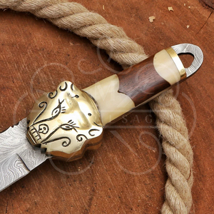 Cuchillo Birka Tradicional para Exteriores MORTAL SAGA, con Funda de Madera, Hoja de Damasco Pukkoo, Hecho a Mano, Estilo Escandinavo, para Supervivencia y Camping - Product Image 2