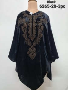Ponchos en velours uni avec travail Swasrosvki, style bohème long pour femmes, toutes saisons - Product Image 3