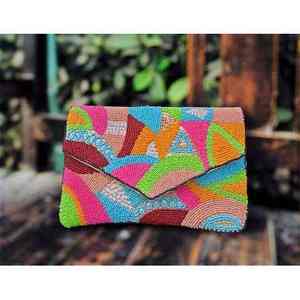 Bolso de cuentas indio hecho a mano, colorido, de lujo, artesanal étnico, con asa de baguette de cuentas de cristal, duradero, estilo moderno, bolso casual premium - Product Image 4