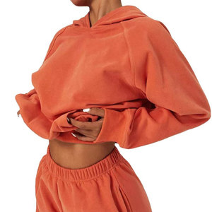 Best-seller : Sweat à capuche oversize pour femme, coupe longue, épaules tombantes, tenue d'hiver, couleur unie, en molleton de coton chaud - Product Image 3