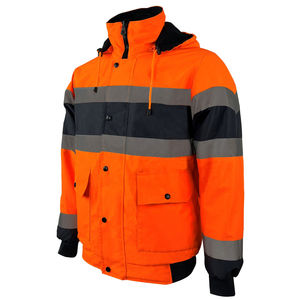 Hi Vis Reflective Safety <b>Jacket</b> Waterproof Windproof Workwear <b>Jacket</b> for Construction Industrial <b>Workers</b> - Product Image 4