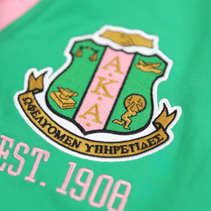 AKA Sequin Cardigan <b>Green</b> Pink Sorority Button Up Sweater Glitter Sleeve Fashion Jacket Women Stylish Coat Trendy Outfit - Product Image 3