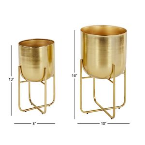 Metal Decorative Planter with Stand Antique Decorative Indoor Pot Outdoor Patio Planter <b>Corner</b> Planter Entryway Planter - Product Image 3
