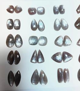 Pierres précieuses naturelles de pierre de lune grise TASBIYA GEMS, taille rose, pierres brutes avec expertise tierce pour la fabrication de bijoux - Product Image 3