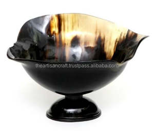 Bol en corne de conception rustique vintage moderne, poli, personnalisable, de haute qualité, écologique, artisanal, grande capacité pour les aliments - Product Image 1