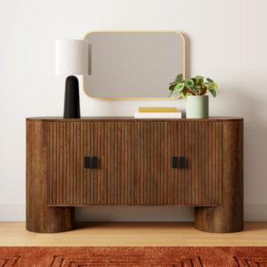 Juego de Muebles de Sala de Estar de Estilo Americano de Lujo, Mueble para TV de Madera Maciza de Teca con Cubierta de Travertino - Sora - Product Image 5