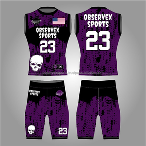 Uniforme de fútbol americano 7v7 sublimado, conjunto de uniforme de flag football hecho con material que absorbe la humedad, jersey 7on7 que se seca durante el juego - Product Image 1