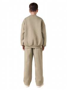 Ensemble survêtement enfant ONETEN APPAREL, sweat-shirt col rond beige et pantalon jogger, style streetwear, coupe ample, longueur intégrale, coton, automne, garçons - Product Image 5