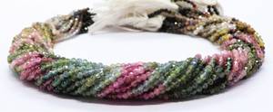 5 Strand AAA Natural Multi Tourmaline Faceted Rondelle Beads 3 MM Tourmaline Gemstone Beads 13 Inch Multi Color Faceted Rondelle - Product Image 5