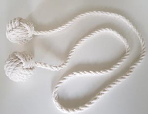 Attache-rideau poing de singe, attaches-rideaux en macramé, attaches-rideaux en corde de coton, attache-rideau blanc, attaches-rideaux nautiques - Product Image 4