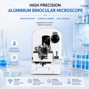 Cabezal de Microscopio Binocular de Aluminio de Alta Precisión |   Lente sin Recubrimiento con Diámetro de Objetivo de 25 mm, Instrumento Óptico de Laboratorio para - Product Image 5