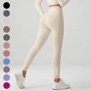 Pantalones de Gimnasio de Alta Calidad para Mujer con Logotipo Personalizado, Leggings de Yoga Transpirables de Color Sólido, Ropa Deportiva para Damas - Product Image 3