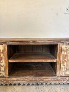 Paradise Handicrafts Solid Mango Wood Carved <b>TV</b> Cabinet Storage | Elegant Wooden <b>TV</b> <b>Stand</b> Drawers | Modern Vintage Home - Product Image 6