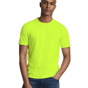 เสื้อยืดคอกลมแขนสั้นทรงเข้ารูปสีเขียวนีออนสำหรับผู้ชาย ผ้าฝ้ายเนื้อนุ่ม ระบายอากาศได้ดี มีจำหน่ายแล้ว - Product Image 2