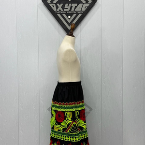Custom Traditional Embroidered <b>Skirt</b> Ethnic High Waist Floral Maxi <b>Skirt</b> Ribbon Trim Pacific Islander Cultural Dance <b>Skirts</b> Sale - Product Image 3