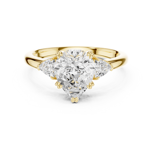 Anillo de Compromiso de Lujo de Acero Inoxidable con Moissanita en Forma de Pera, Engaste Seguro, Diseño Personalizado, Bañado en Oro de 18K, Pieza Fina para Propuesta - Product Image 1