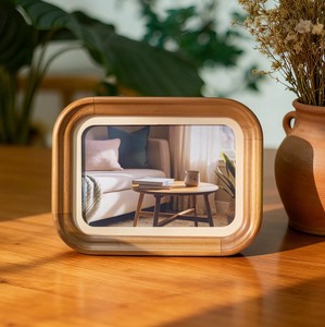 Cadre photo rustique en bois de noyer à coins arrondis pour montage mural et présentation sur table, décoration de ferme, vente en gros - Product Image 3