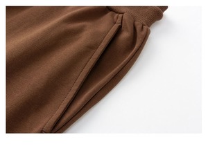 Men's <b>Brown</b> Elastic Waist Sweatpants With Pockets Casual Knitted <b>Joggers</b> Midweight Plain Dyed Style - Product Image 6