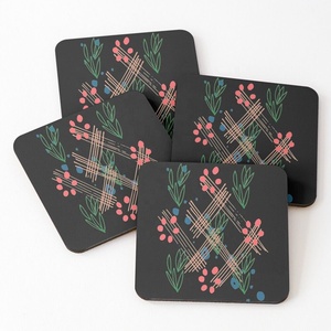 2026 New Design Best Quality Eco-Friendly 4-Piece Set of Printed Mango Wood Coasters Direct India Handicrafts Handmade Mats Pads - Product Image 3