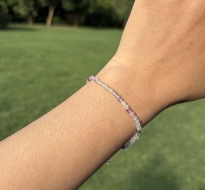 Natural Multi Fluorite Micro Faceted Beads <b>Bracelet</b> 925 Sterling Silver Adjustable Rainbow <b>Gemstone</b> <b>Bracelet</b> Wholesale Jewelry - Product Image 3