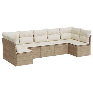 Grande divano da giardino modulare Beige in PE Rattan comodi mobili da giardino modulari - Product Image 2