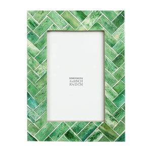 Bone Inlay Modern Green Photo <b>Frame</b> Handmade Decorative <b>Picture</b> <b>Frame</b> <b>Wholesale</b> Supplier - Product Image 1