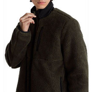 Mens Solid <b>Padded</b> Fleece Jacket ODM Service Recycled Polyester Insulation Warm Zip-Up Outerwear Pockets Urban Outdoor Use - Product Image 4