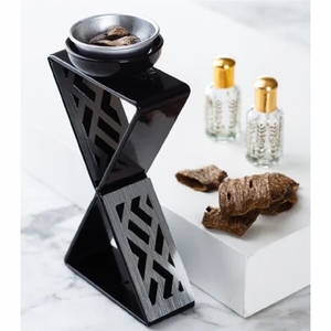 Modern Minimalist Incense Burner Wooden Style Bakhoor Burner Metal Cup Mubkhar Arabian <b>Oud</b> Aroma <b>Diffuser</b> Home Decor Mubkhar Set - Product Image 4