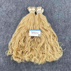 ARTÍCULO CALIENTE 100% Extensiones de cabello a granel ondulado de cabello rubio crudo humano vietnamita Sin desprendimiento Sin enredos Alta calidad Listo para enviar - Product Image 1