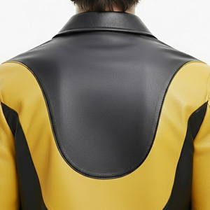 Chaqueta de cuero genuino única para hombre, chaqueta de cuero para motocicleta, estilo abrigo, chaqueta de invierno de cuero de oveja auténtico para hombre - Product Image 5