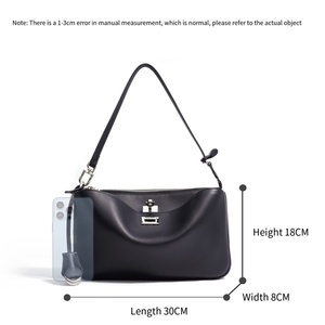 Bolso de Hombro Tipo Tote para Mujer, 2026, Nuevo, Vintage, Moderno, de Cuero Genuino, con Cierre, Portátil, Negro, Gran Capacidad - Product Image 2