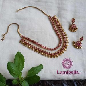 Two Layer Kemp Necklace-Fashion Jewelry Set - Product Image 2