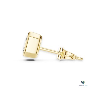 2.50 TCW Yellow <b>Gold</b> Asscher Cut Lab Grown Diamond <b>Pendant</b> and Earring Set in 18K <b>Solid</b> <b>Gold</b> Bezel Geometric Fine Jewelry Set - Product Image 3