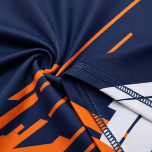 Rashguard unisexe à manches longues, imprimé abstrait bleu marine, orange et blanc, séchage rapide, anti-UV UPF50+, écologique, respirant, polyester 180g - Product Image 6