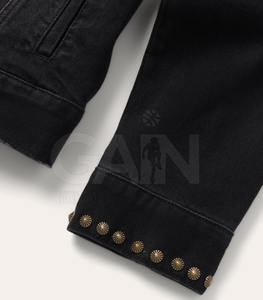 Veste en jean pour homme, personnalisable avec logo, 100% coton, respirante, écologique, imperméable, pour usage extérieur, vente en gros - Product Image 5