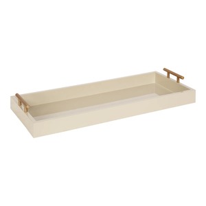 Rectangular Serving Tray With Wooden Handles Minimalist Design Solid Color Dishes & Plates - Product Image 1