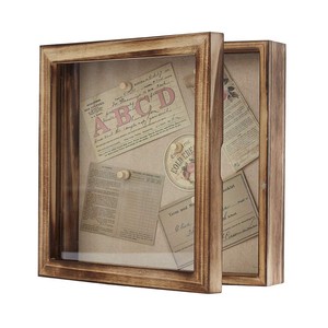 Cadre de présentation en bois de manguier Aqdus Saleem Shadow Box |   Décoration artisanale marron durable et écologique de style chinois traditionnel - Product Image 2