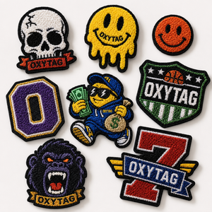 ชุดแพทช์ปัก OXYTAG แบบรีดติด พร้อมลายหัวกะโหลก ยิ้ม ลิงกอริลลา และตัวเลข สำหรับตกแต่งเสื้อผ้า รับผลิตแบบ OEM - Product Image 1