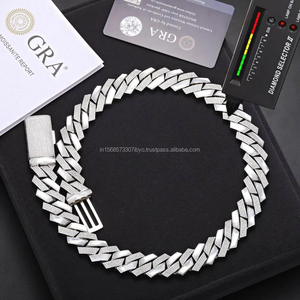 Chaîne en argent sterling 925 glacée de qualité supérieure de 14mm cloutée de diamants moissanite Hip Hop personnalisé bijoux les plus vendus - Product Image 2