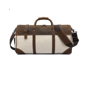 Premium Genuine Leather Waterproof Foldable Duffle Bag Zipper-Travel Camping Weekender Bag Eco-Friendly 20-36L Capacity Unisex - Product Image 1