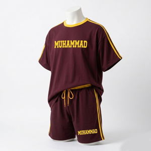 Ensemble short et t-shirt homme été 100% coton haute qualité, style streetwear, surdimensionné, personnalisable - Product Image 2