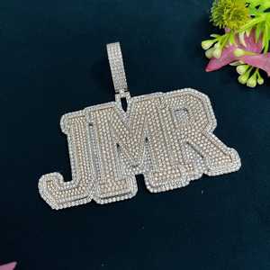 Iced Out JMR Maßgefertigter Buchstaben-Anhänger VVS1 D-Farbe Moissanit Hip-Hop Luxus Statement-Schmuck - Product Image 3