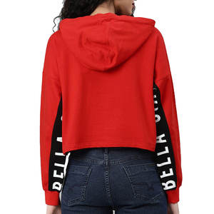 Sweat-shirt à capuche décontracté pour femme, couleur unie personnalisable, manches longues, cordon de serrage, automne-hiver, éco-responsable - Product Image 3