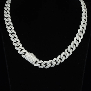 Collier de luxe pour homme 12 mm, chaîne cubaine, fournisseur en gros, collier classique en moissanite, bijoux de mode pour homme - Product Image 3