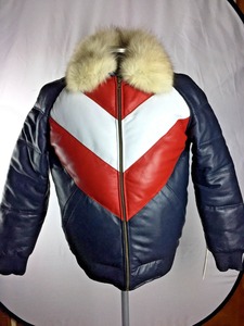 Custom Manufacturer <b>Mens</b> Genuine Leather V Bomber <b>Jacket</b> Insulated Winter Puffer Coat Removable <b>Fur</b> Trim Eco-Friendly Breathable - Product Image 5