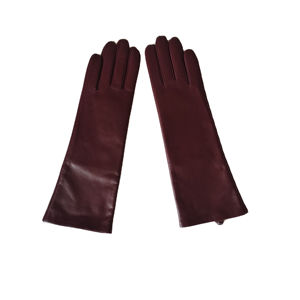 Guante de cuero largo estilo opera y guante térmico de invierno sin forro, color verde azulado, estilo casual liso - Product Image 1
